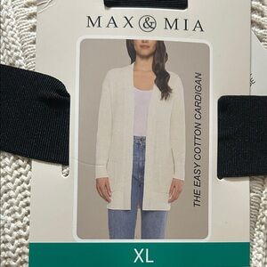 Max&Mia Cream/Natural Open Cardigan Sweater XL NWT